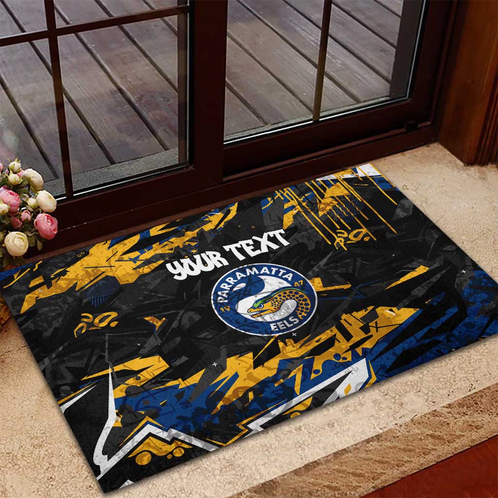 Personalized Parramatta Eels Rubber Doormat Graffiti Grunge Abstract Urban Street Style Design