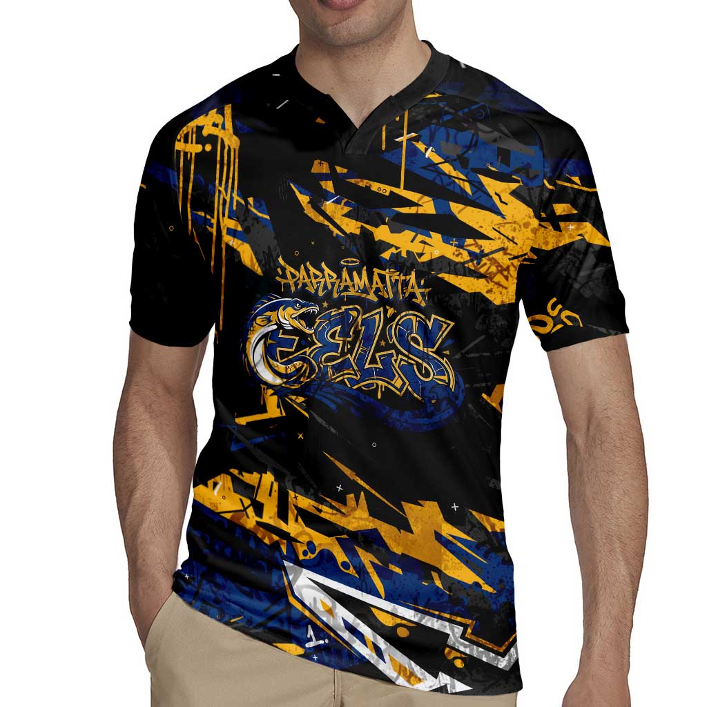 Personalized Parramatta Eels Rugby Jersey Graffiti Grunge Abstract Urban Street Style Design
