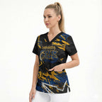 Personalized Parramatta Eels Scrub Top Graffiti Grunge Abstract Urban Street Style Design