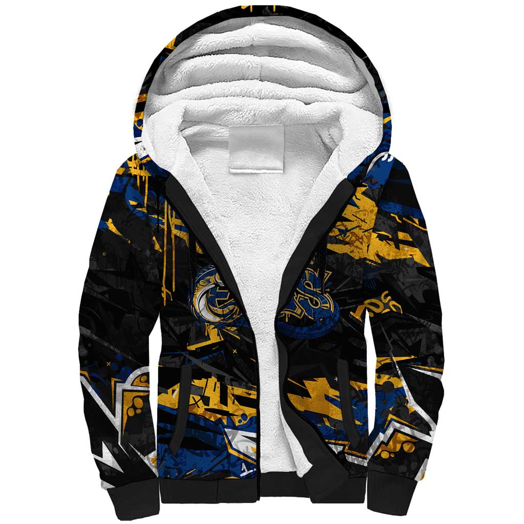 Personalized Parramatta Eels Sherpa Hoodie Graffiti Grunge Abstract Urban Street Style Design