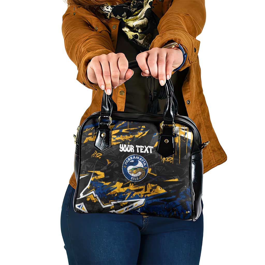 Personalized Parramatta Eels Shoulder Handbag Graffiti Grunge Abstract Urban Street Style Design
