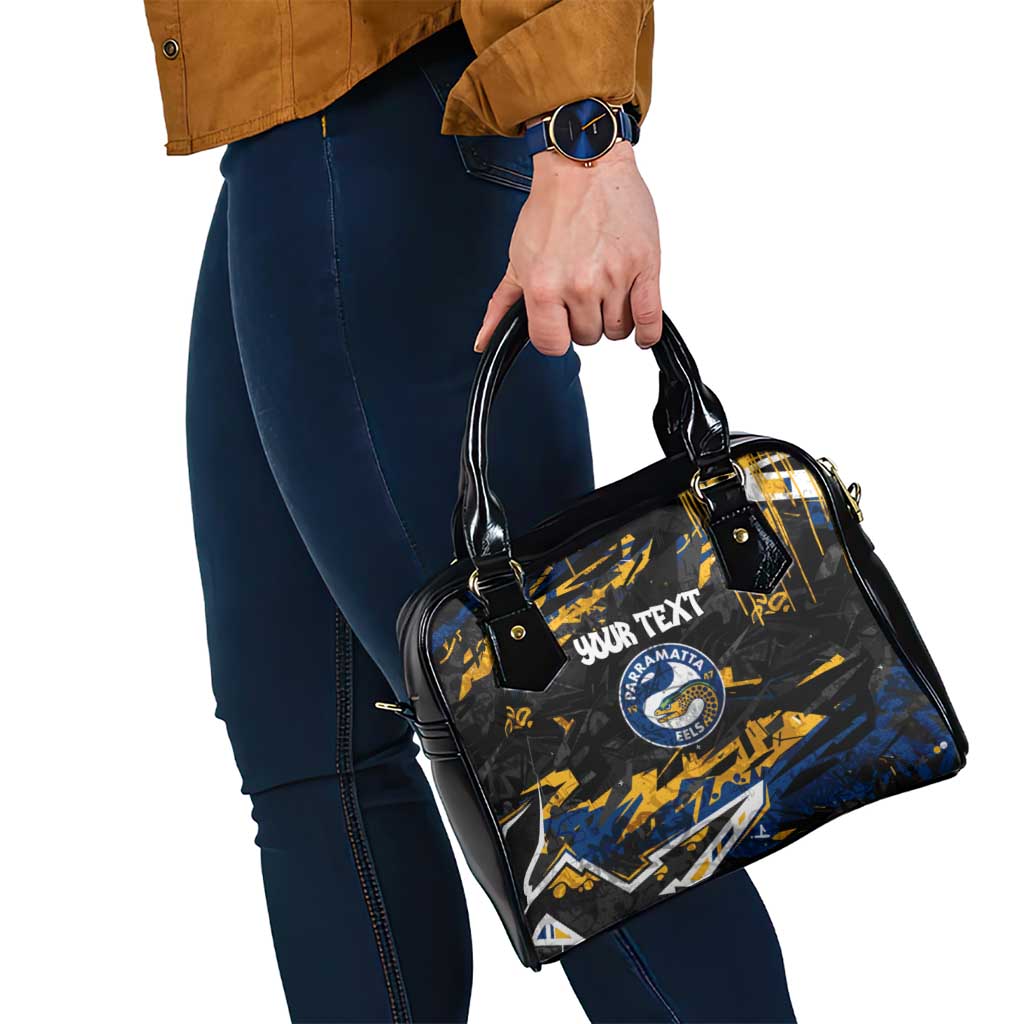 Personalized Parramatta Eels Shoulder Handbag Graffiti Grunge Abstract Urban Street Style Design