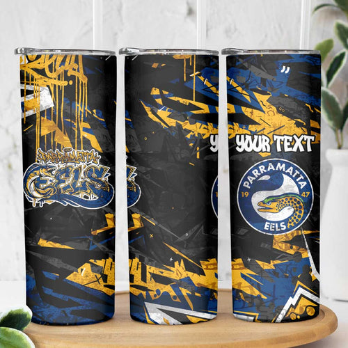 Personalized Parramatta Eels Skinny Tumbler Graffiti Grunge Abstract Urban Street Style Design