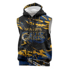 Personalized Parramatta Eels Sleeveless Zip Hoodie Graffiti Grunge Abstract Urban Street Style Design