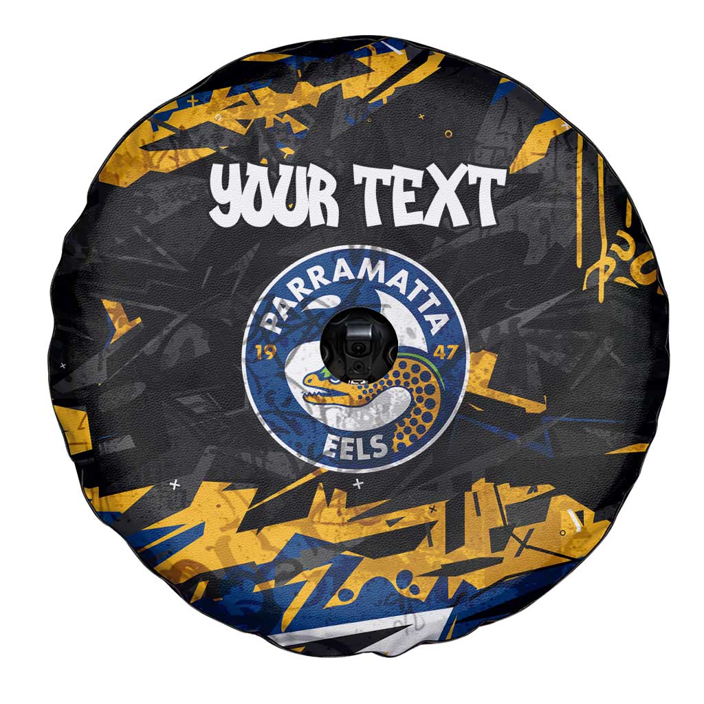 Personalized Parramatta Eels Spare Tire Cover Graffiti Grunge Abstract Urban Street Style Design
