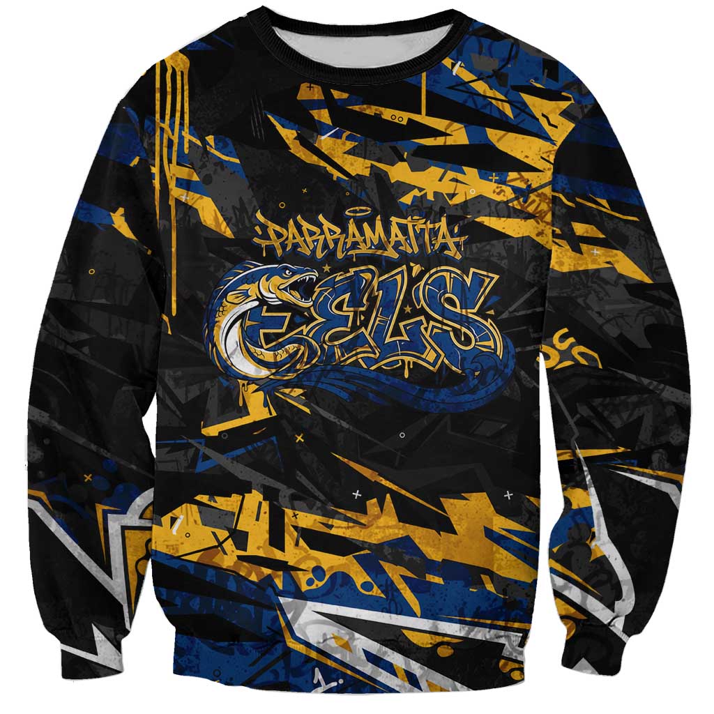 Personalized Parramatta Eels Sweatshirt Graffiti Grunge Abstract Urban Street Style Design