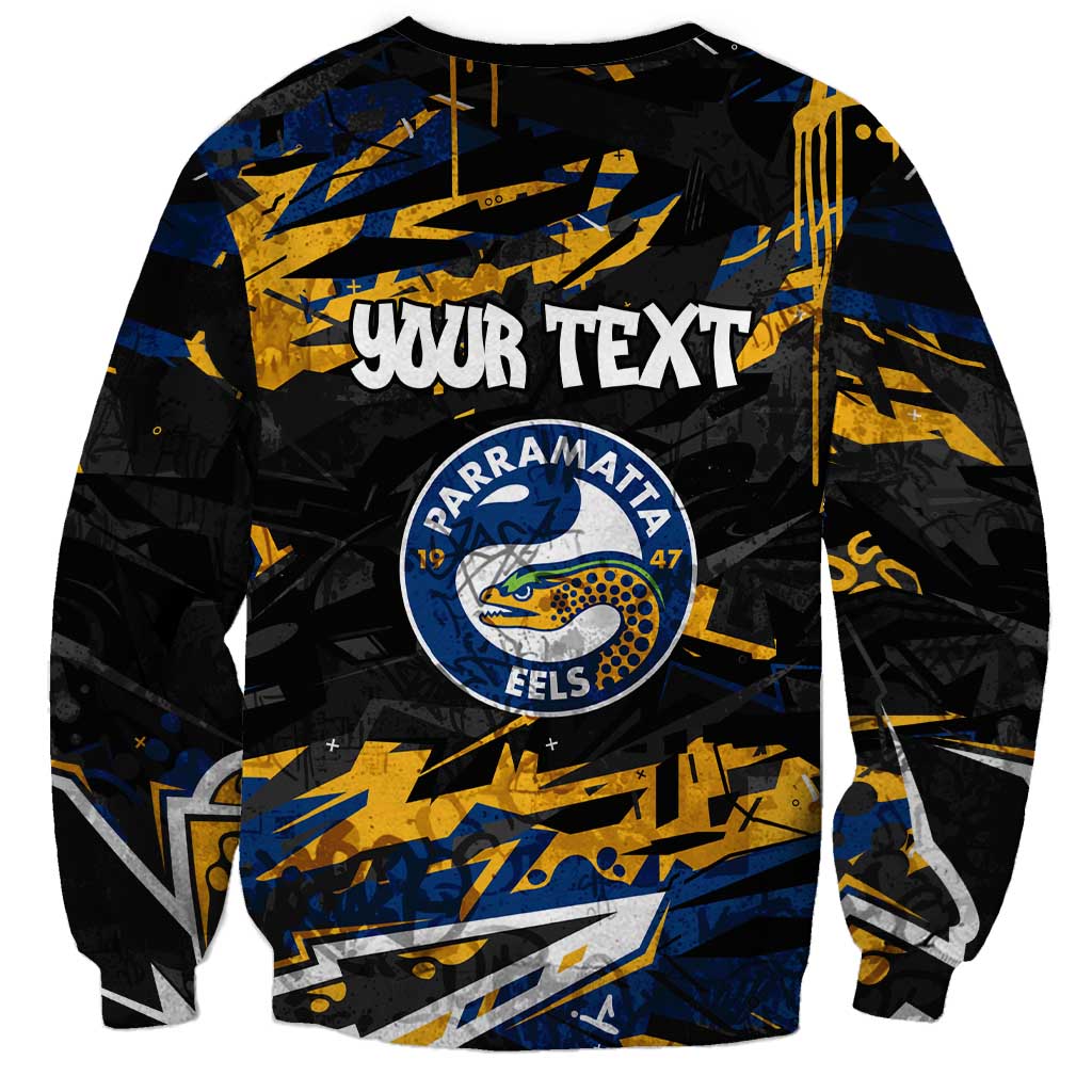 Personalized Parramatta Eels Sweatshirt Graffiti Grunge Abstract Urban Street Style Design