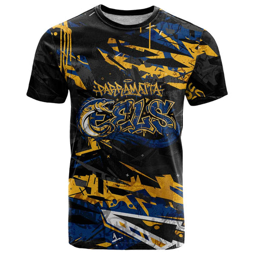 Personalized Parramatta Eels T Shirt Graffiti Grunge Abstract Urban Street Style Design