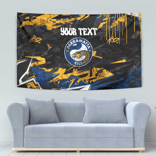 Personalized Parramatta Eels Tapestry Graffiti Grunge Abstract Urban Street Style Design
