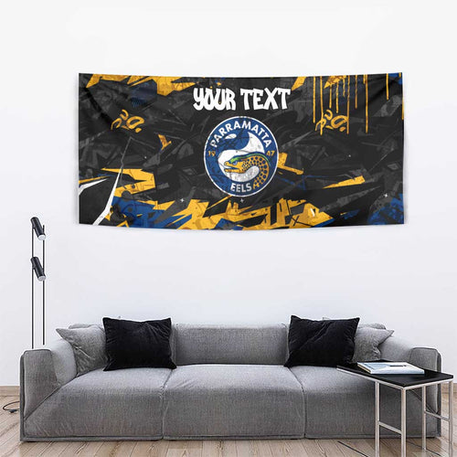 Personalized Parramatta Eels Tapestry Graffiti Grunge Abstract Urban Street Style Design
