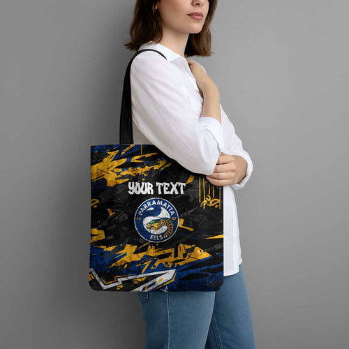 Personalized Parramatta Eels Tote Bag Graffiti Grunge Abstract Urban Street Style Design