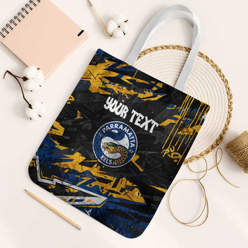 Personalized Parramatta Eels Tote Bag Graffiti Grunge Abstract Urban Street Style Design