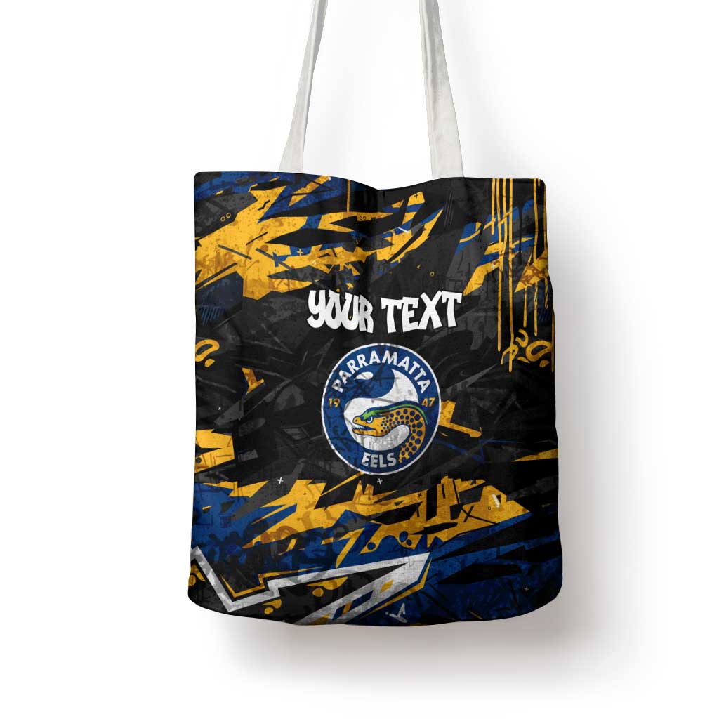 Personalized Parramatta Eels Tote Bag Graffiti Grunge Abstract Urban Street Style Design