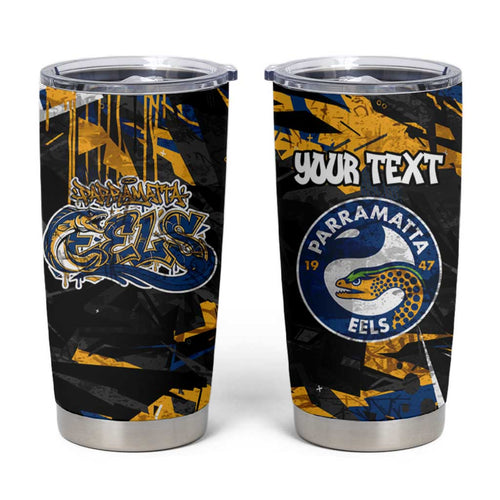 Personalized Parramatta Eels Tumbler Cup Graffiti Grunge Abstract Urban Street Style Design