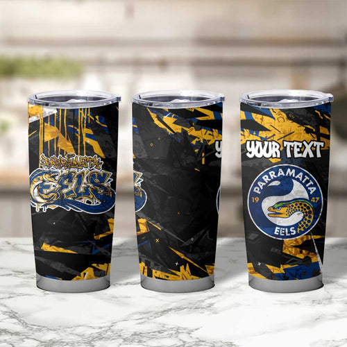 Personalized Parramatta Eels Tumbler Cup Graffiti Grunge Abstract Urban Street Style Design