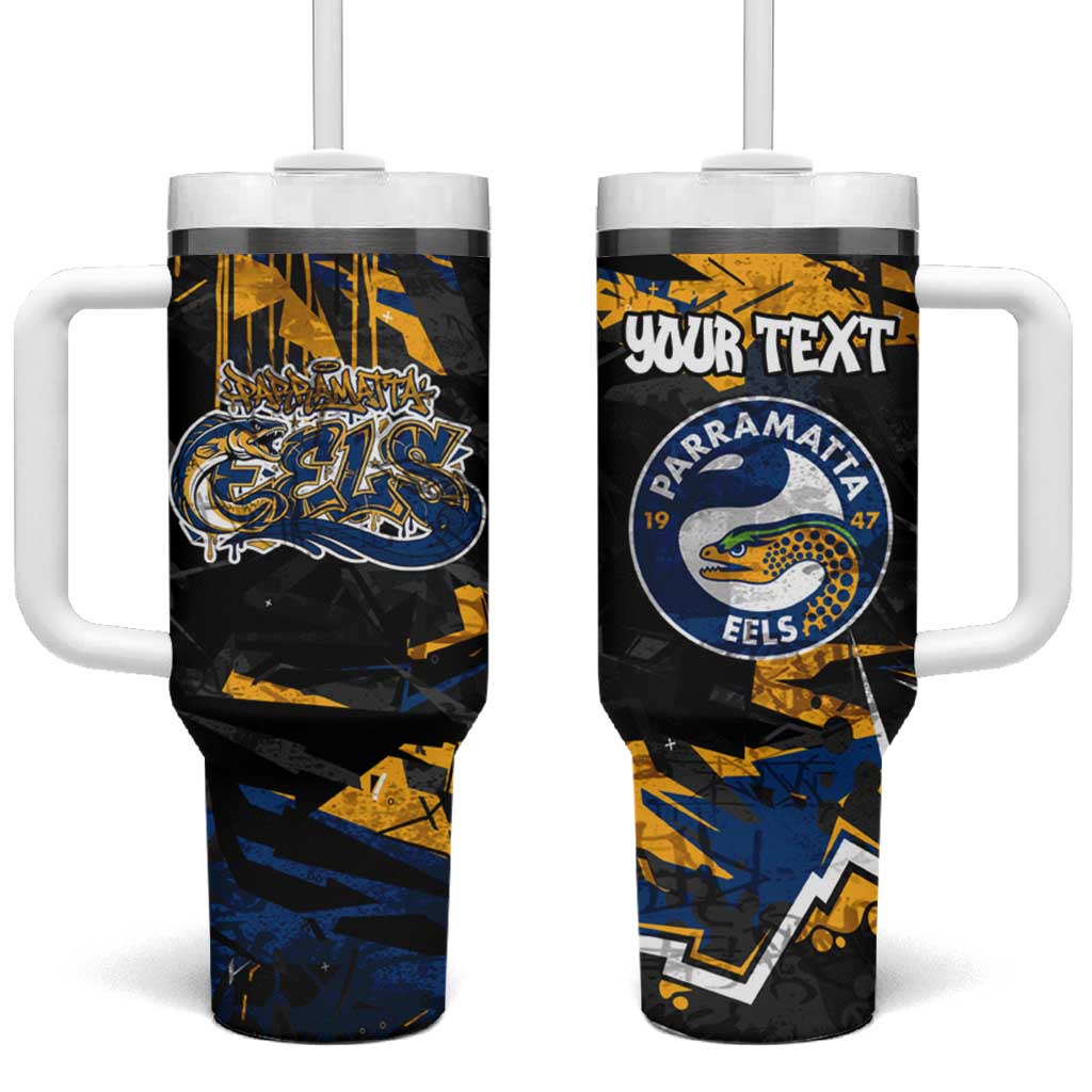 Personalized Parramatta Eels Tumbler With Handle Graffiti Grunge Abstract Urban Street Style Design