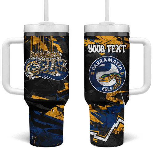 Personalized Parramatta Eels Tumbler With Handle Graffiti Grunge Abstract Urban Street Style Design