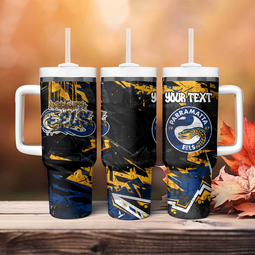 Personalized Parramatta Eels Tumbler With Handle Graffiti Grunge Abstract Urban Street Style Design