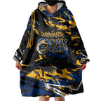 Personalized Parramatta Eels Wearable Blanket Hoodie Graffiti Grunge Abstract Urban Street Style Design