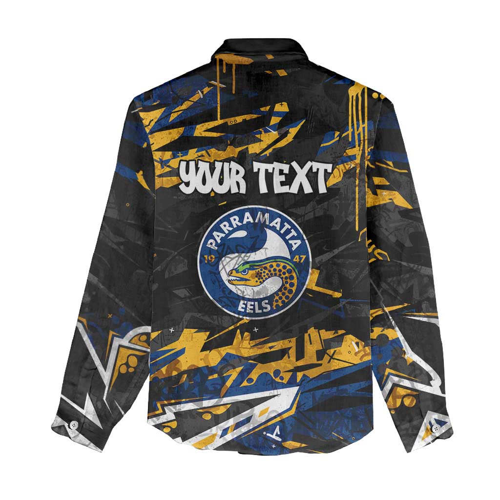 Personalized Parramatta Eels Women Casual Shirt Graffiti Grunge Abstract Urban Street Style Design