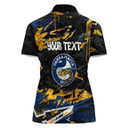 Personalized Parramatta Eels Women Polo Shirt Graffiti Grunge Abstract Urban Street Style Design