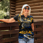 Personalized Parramatta Eels Women Polo Shirt Graffiti Grunge Abstract Urban Street Style Design