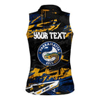 Personalized Parramatta Eels Women Sleeveless Polo Shirt Graffiti Grunge Abstract Urban Street Style Design