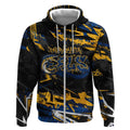Personalized Parramatta Eels Zip Hoodie Graffiti Grunge Abstract Urban Street Style Design