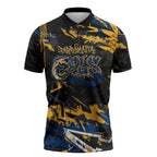 Personalized Parramatta Eels Zipper Polo Shirt Graffiti Grunge Abstract Urban Street Style Design