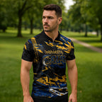 Personalized Parramatta Eels Zipper Polo Shirt Graffiti Grunge Abstract Urban Street Style Design