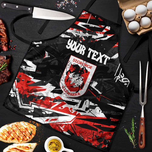 Personalized St. George Illawarra Dragons Apron Graffiti Grunge Abstract Urban Street Style Design