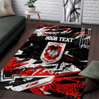 Personalized St. George Illawarra Dragons Area Rug Graffiti Grunge Abstract Urban Street Style Design