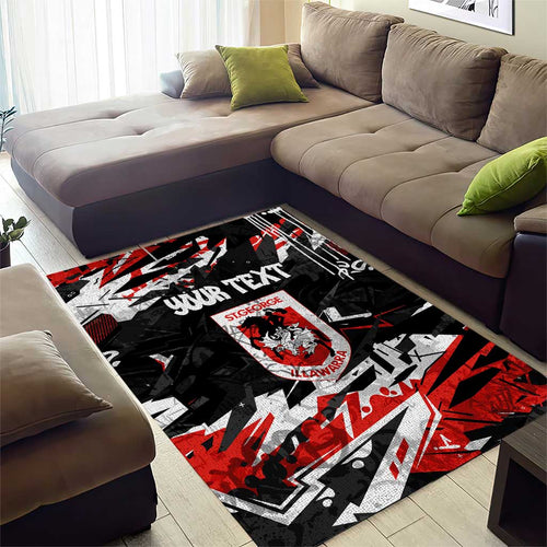 Personalized St. George Illawarra Dragons Area Rug Graffiti Grunge Abstract Urban Street Style Design