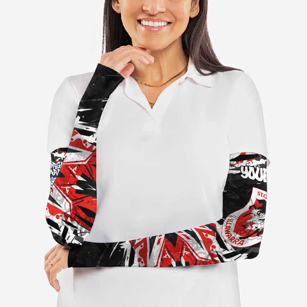 Personalized St. George Illawarra Dragons Arm Sleeves Graffiti Grunge Abstract Urban Street Style Design