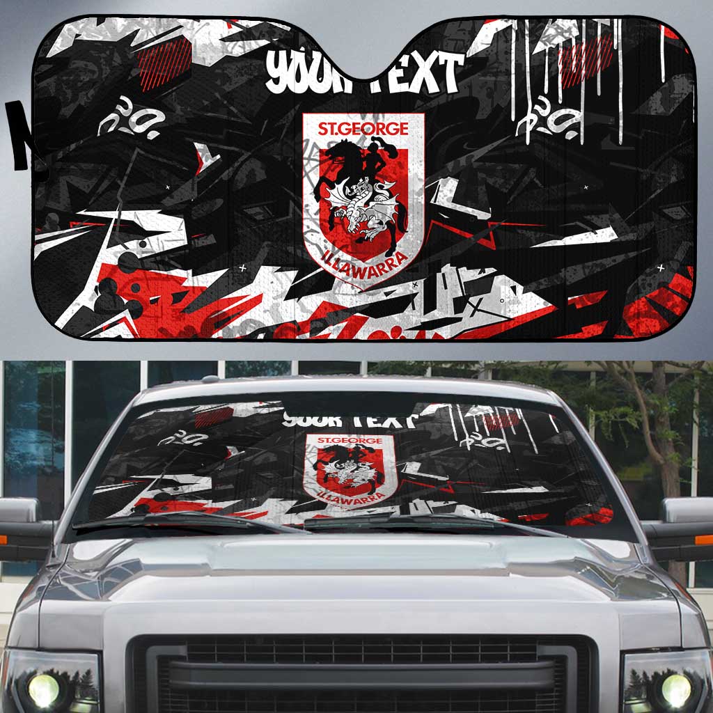Personalized St. George Illawarra Dragons Auto Sun Shade Graffiti Grunge Abstract Urban Street Style Design