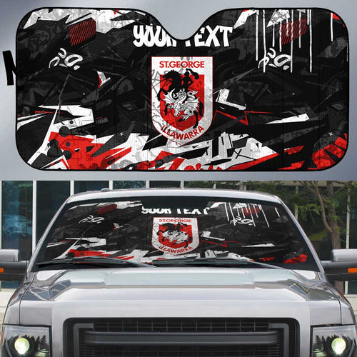 Personalized St. George Illawarra Dragons Auto Sun Shade Graffiti Grunge Abstract Urban Street Style Design