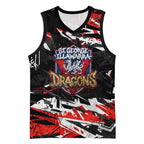 Personalized St. George Illawarra Dragons Basketball Jersey Graffiti Grunge Abstract Urban Street Style Design