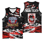 Personalized St. George Illawarra Dragons Basketball Jersey Graffiti Grunge Abstract Urban Street Style Design