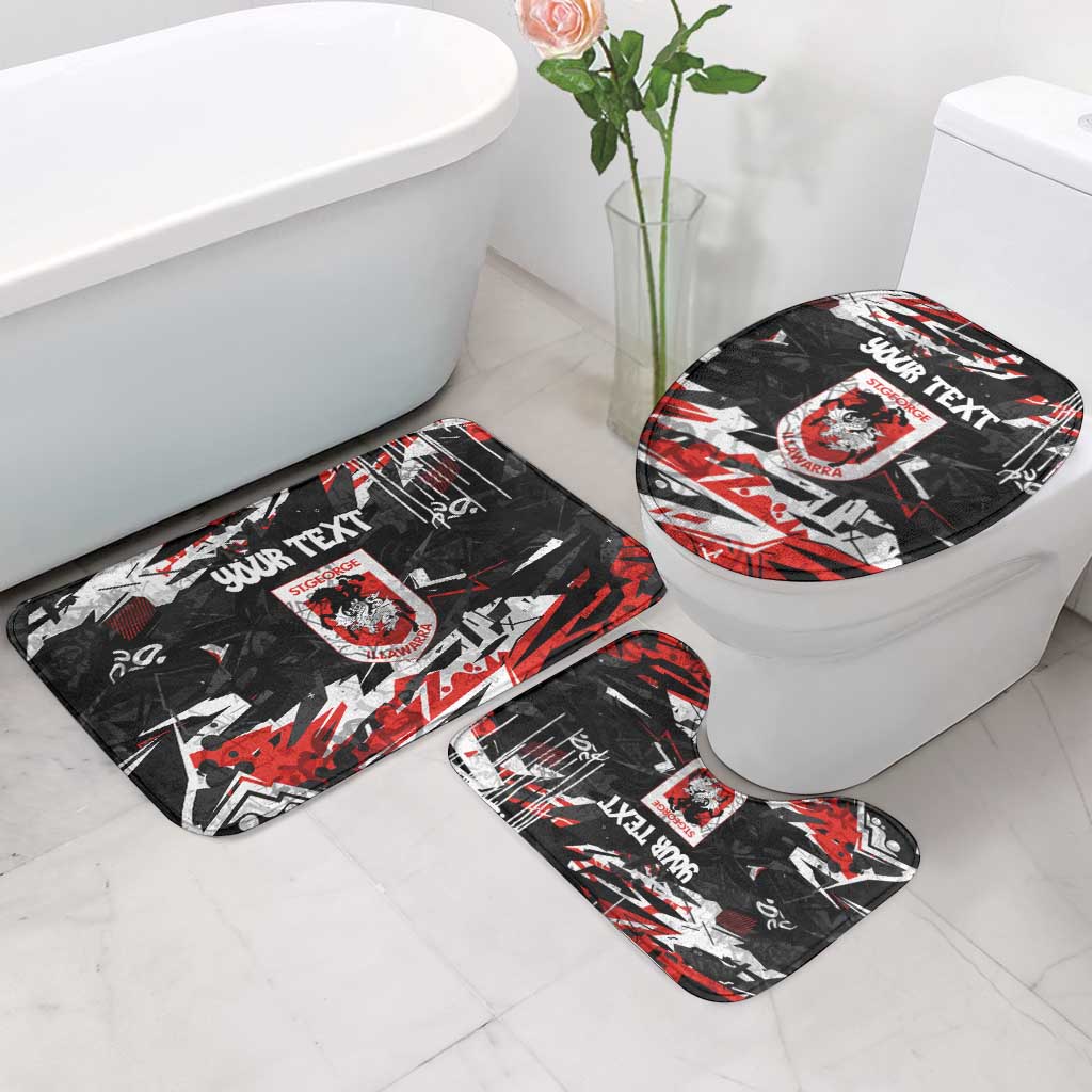 Personalized St. George Illawarra Dragons Bathroom Set Graffiti Grunge Abstract Urban Street Style Design