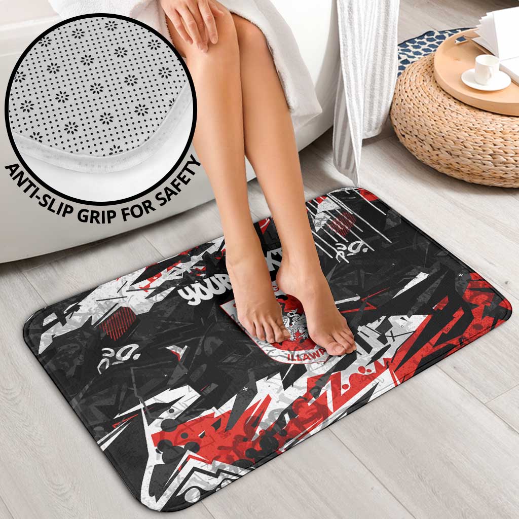 Personalized St. George Illawarra Dragons Bathroom Set Graffiti Grunge Abstract Urban Street Style Design