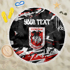 Personalized St. George Illawarra Dragons Beach Blanket Graffiti Grunge Abstract Urban Street Style Design