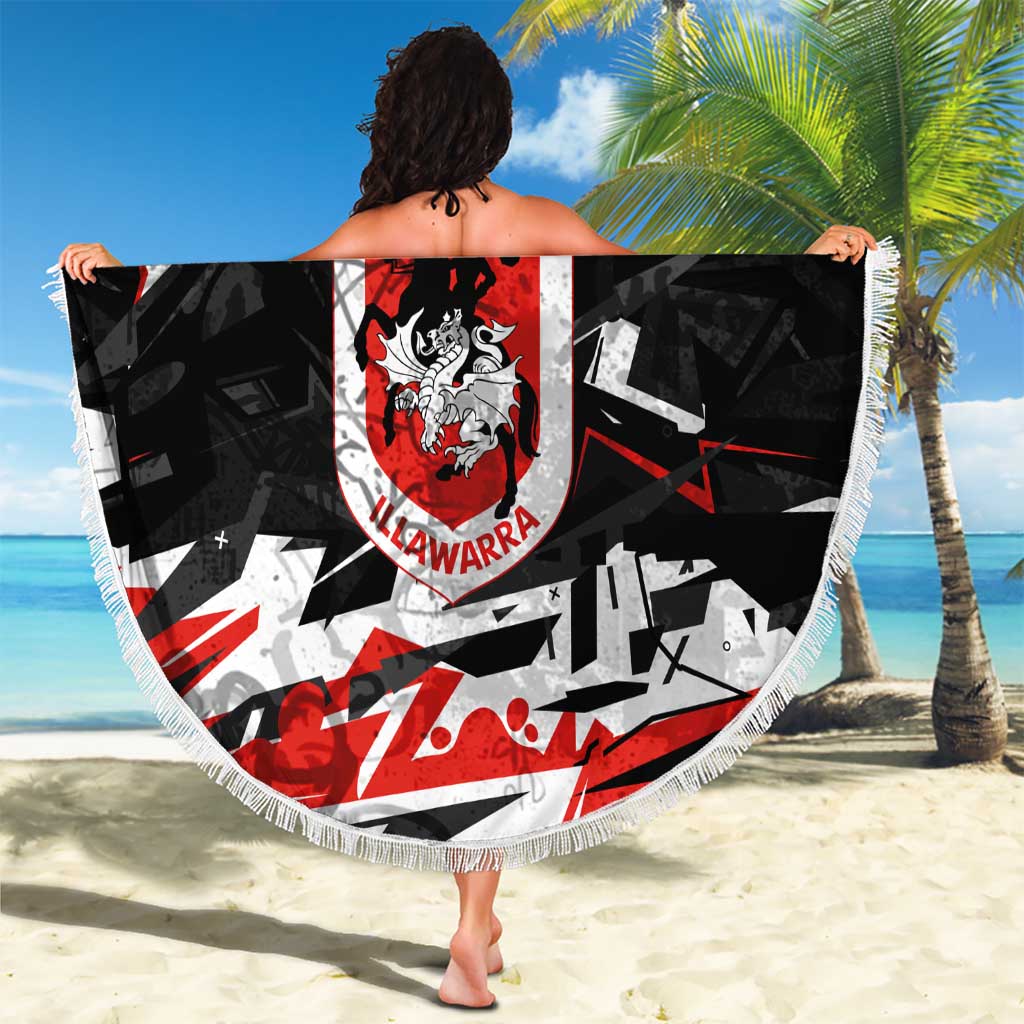 Personalized St. George Illawarra Dragons Beach Blanket Graffiti Grunge Abstract Urban Street Style Design