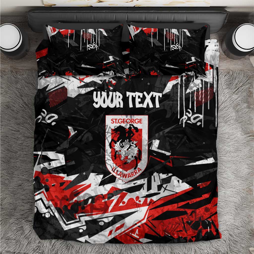 Personalized St. George Illawarra Dragons Bedding Set Graffiti Grunge Abstract Urban Street Style Design