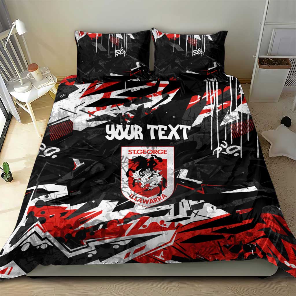 Personalized St. George Illawarra Dragons Bedding Set Graffiti Grunge Abstract Urban Street Style Design