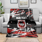 Personalized St. George Illawarra Dragons Blanket Graffiti Grunge Abstract Urban Street Style Design