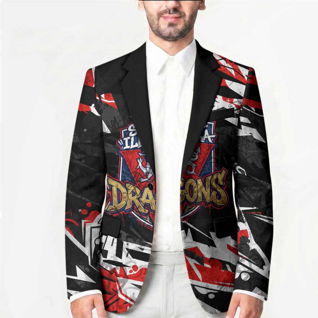Personalized St. George Illawarra Dragons Blazer Graffiti Grunge Abstract Urban Street Style Design