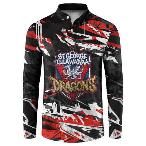 Personalized St. George Illawarra Dragons Button Sweatshirt Graffiti Grunge Abstract Urban Street Style Design