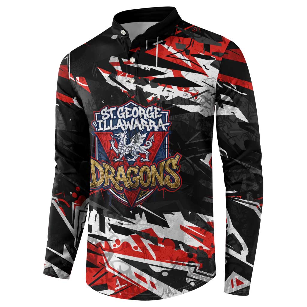 Personalized St. George Illawarra Dragons Button Sweatshirt Graffiti Grunge Abstract Urban Street Style Design