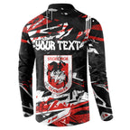 Personalized St. George Illawarra Dragons Button Sweatshirt Graffiti Grunge Abstract Urban Street Style Design