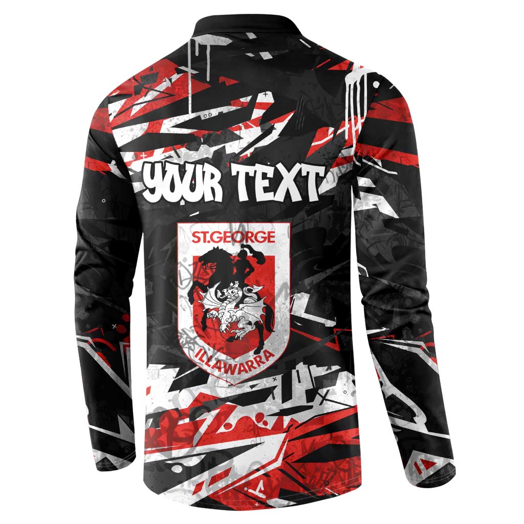 Personalized St. George Illawarra Dragons Button Sweatshirt Graffiti Grunge Abstract Urban Street Style Design